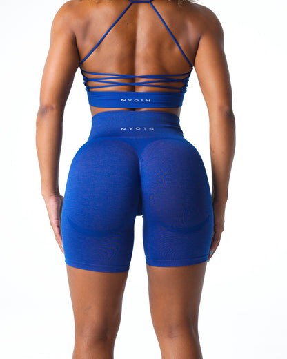 Women Azure Blue Contour 2.0 Seamless Shorts - NVGTN
