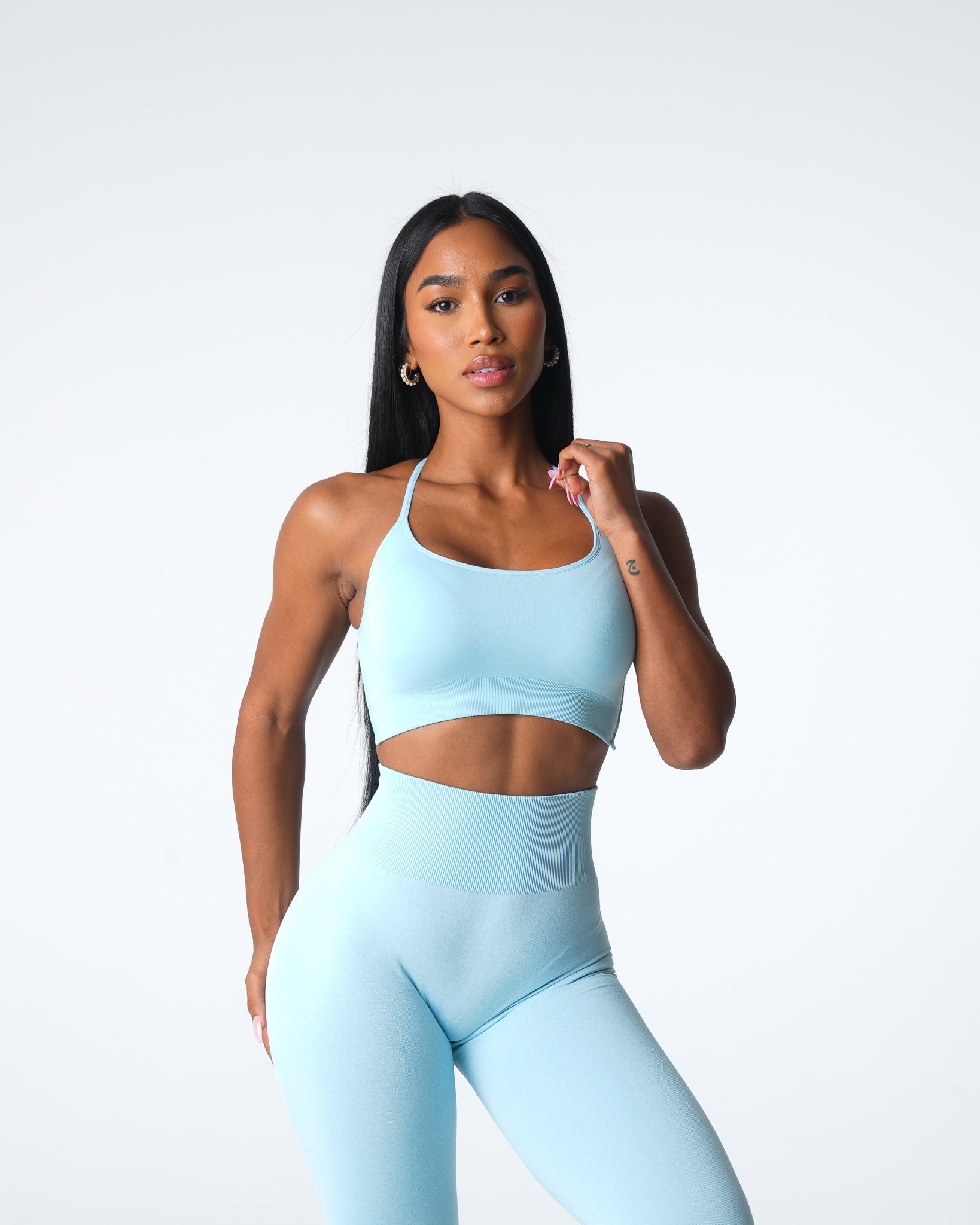 Women Pastel Blue Invincible Seamless Bra - NVGTN