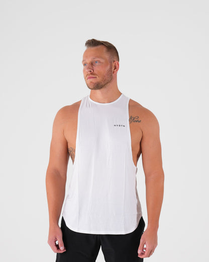 Men White Tech Edge Tank - NVGTN