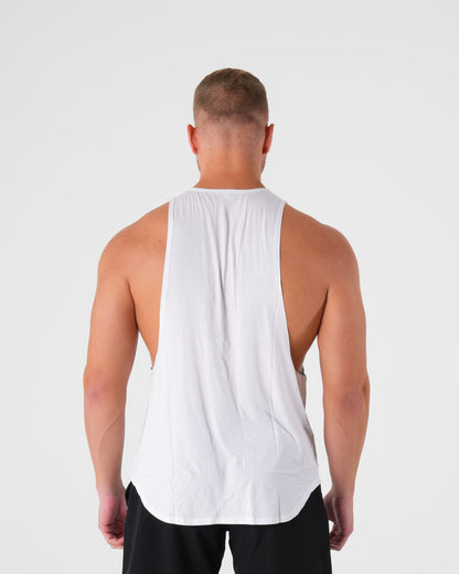 Men White Tech Edge Tank - NVGTN