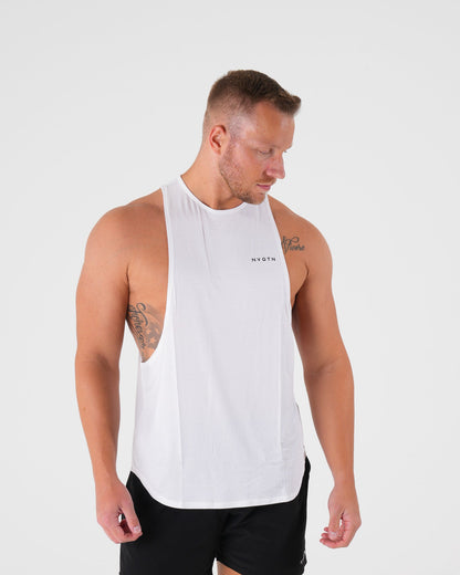 Men White Tech Edge Tank - NVGTN