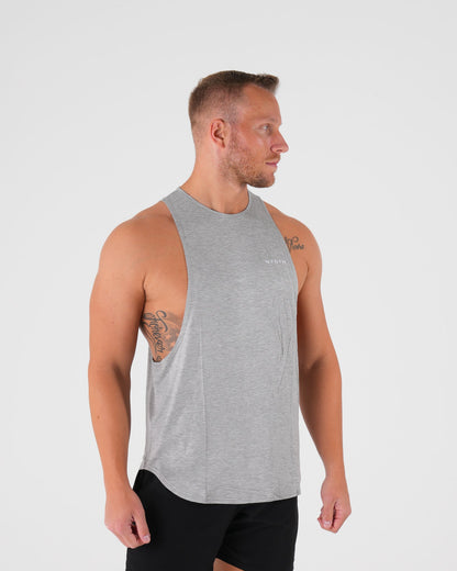 Men Grey Tech Edge Tank - NVGTN