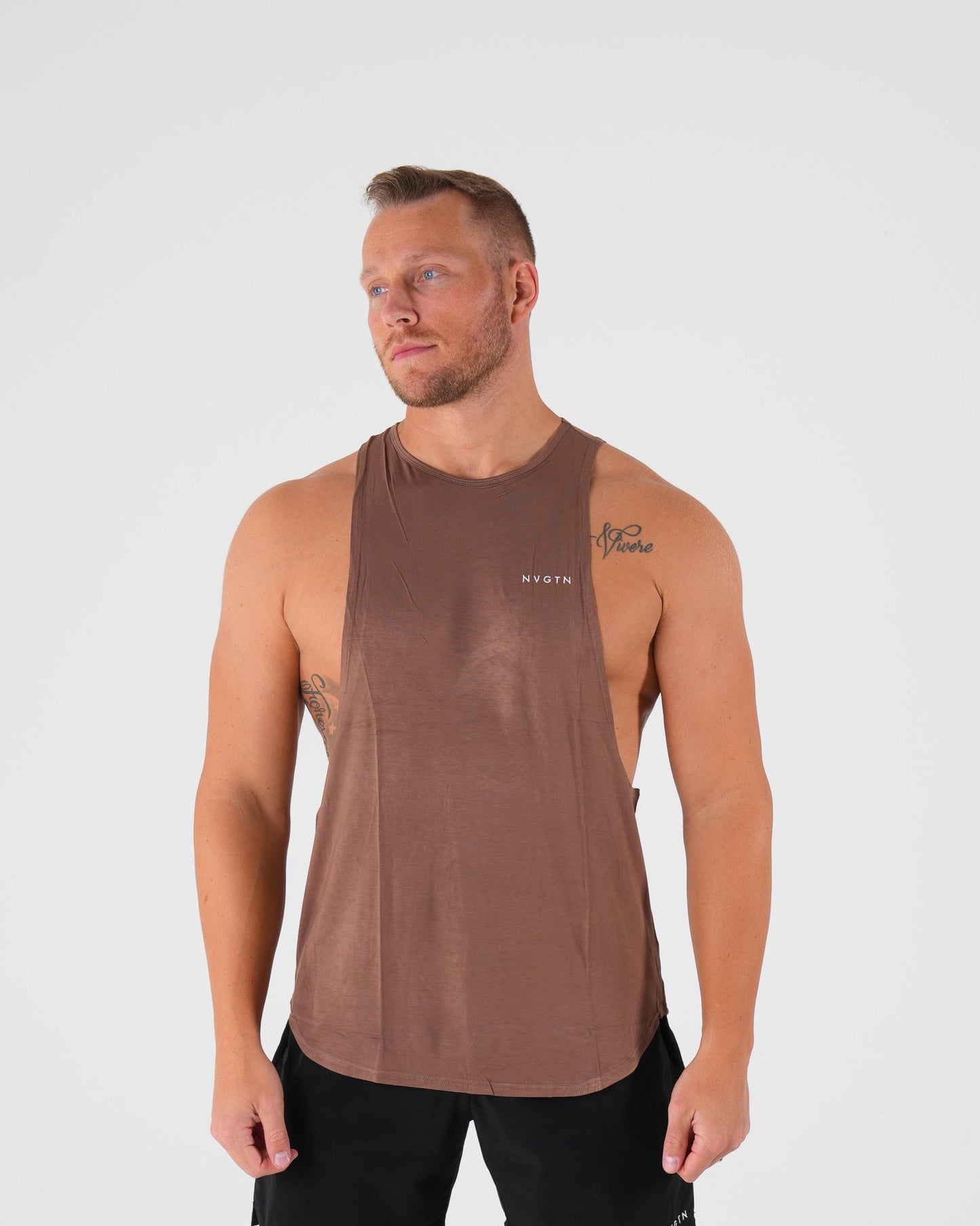 Men Mocha Tech Edge Tank - NVGTN