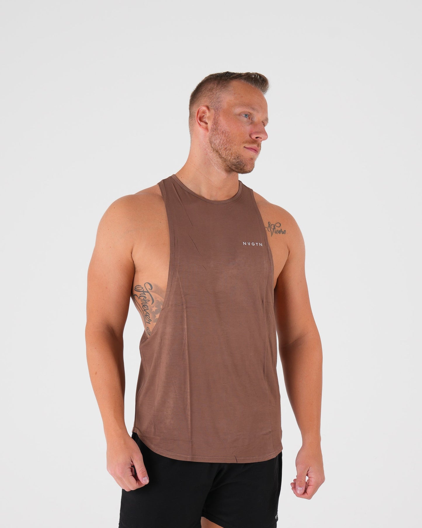Men Mocha Tech Edge Tank - NVGTN