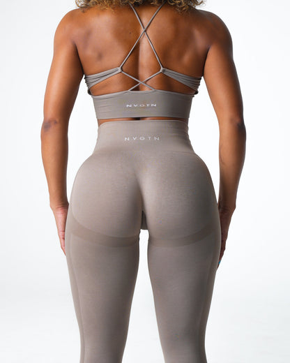 Women Taupe Performance Seamless Leggings - NVGTN