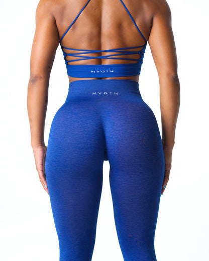 Women Azure Blue Shape Seamless Leggings - NVGTN