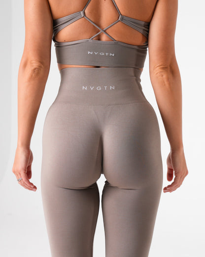 Women Taupe Shape Seamless Leggings - NVGTN