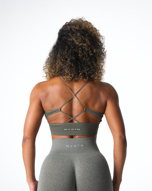 Women Khaki Green Embrace Seamless Bra - NVGTN