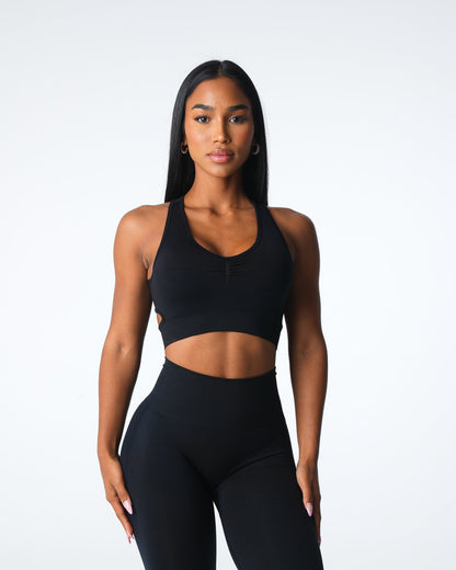 Women Black Rise Seamless Bra - NVGTN
