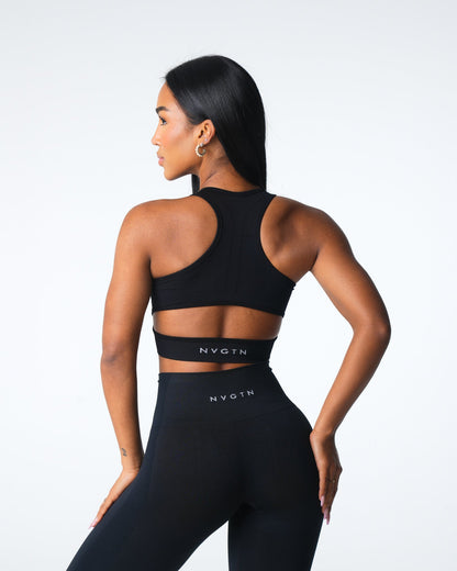 Women Black Rise Seamless Bra - NVGTN