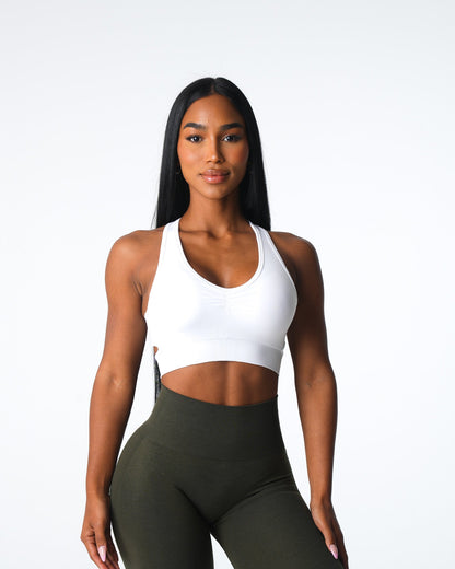 Women White Rise Seamless Bra - NVGTN