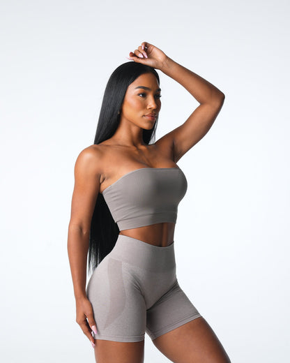 Women Taupe Conquer Ribbed Seamless Bra - NVGTN