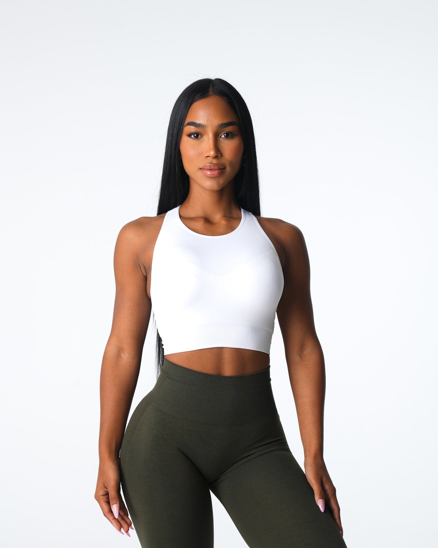Women White Resilience Seamless Bra - NVGTN