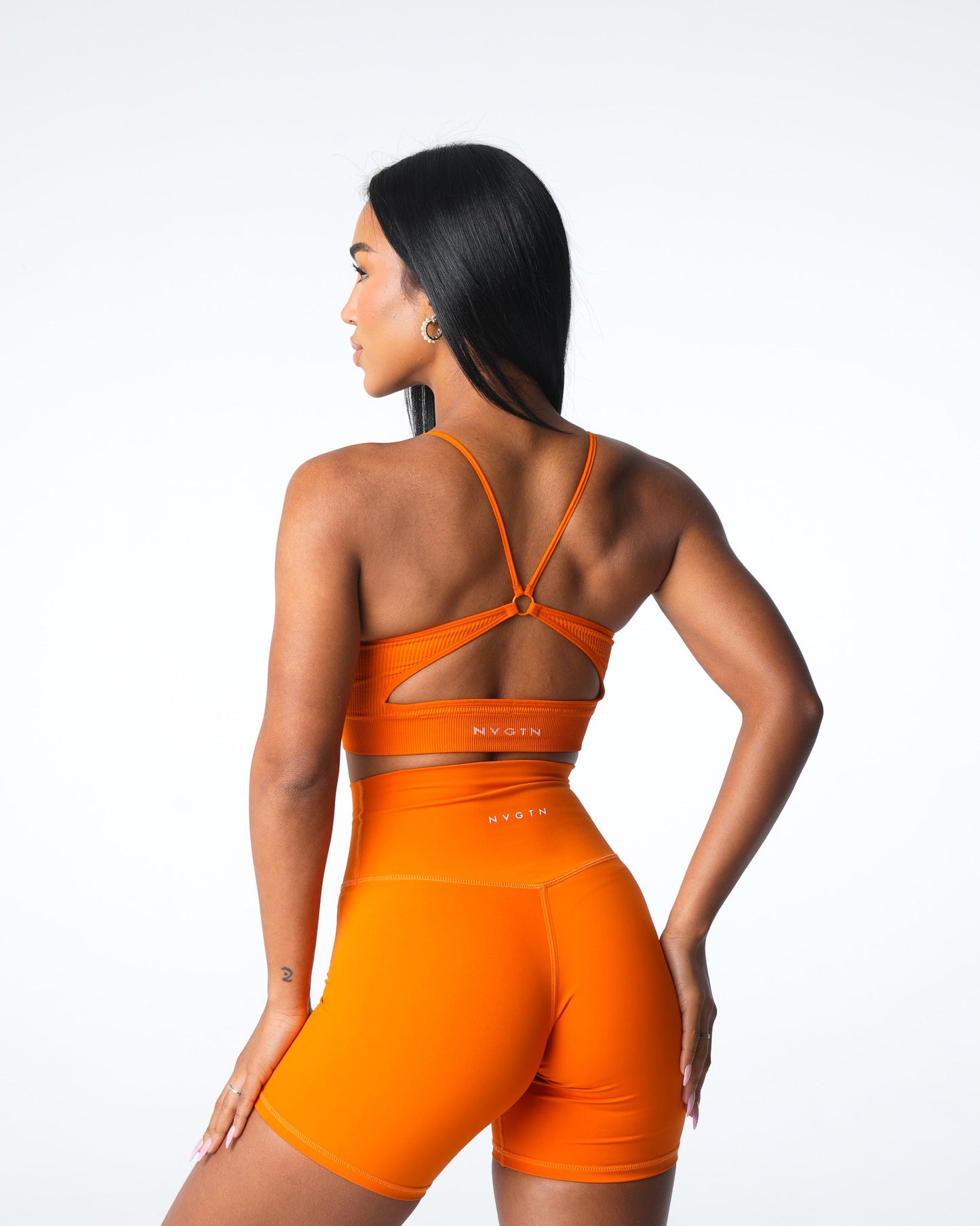 Women Pumpkin Spice Glimpse Ribbed Seamless Bra - NVGTN