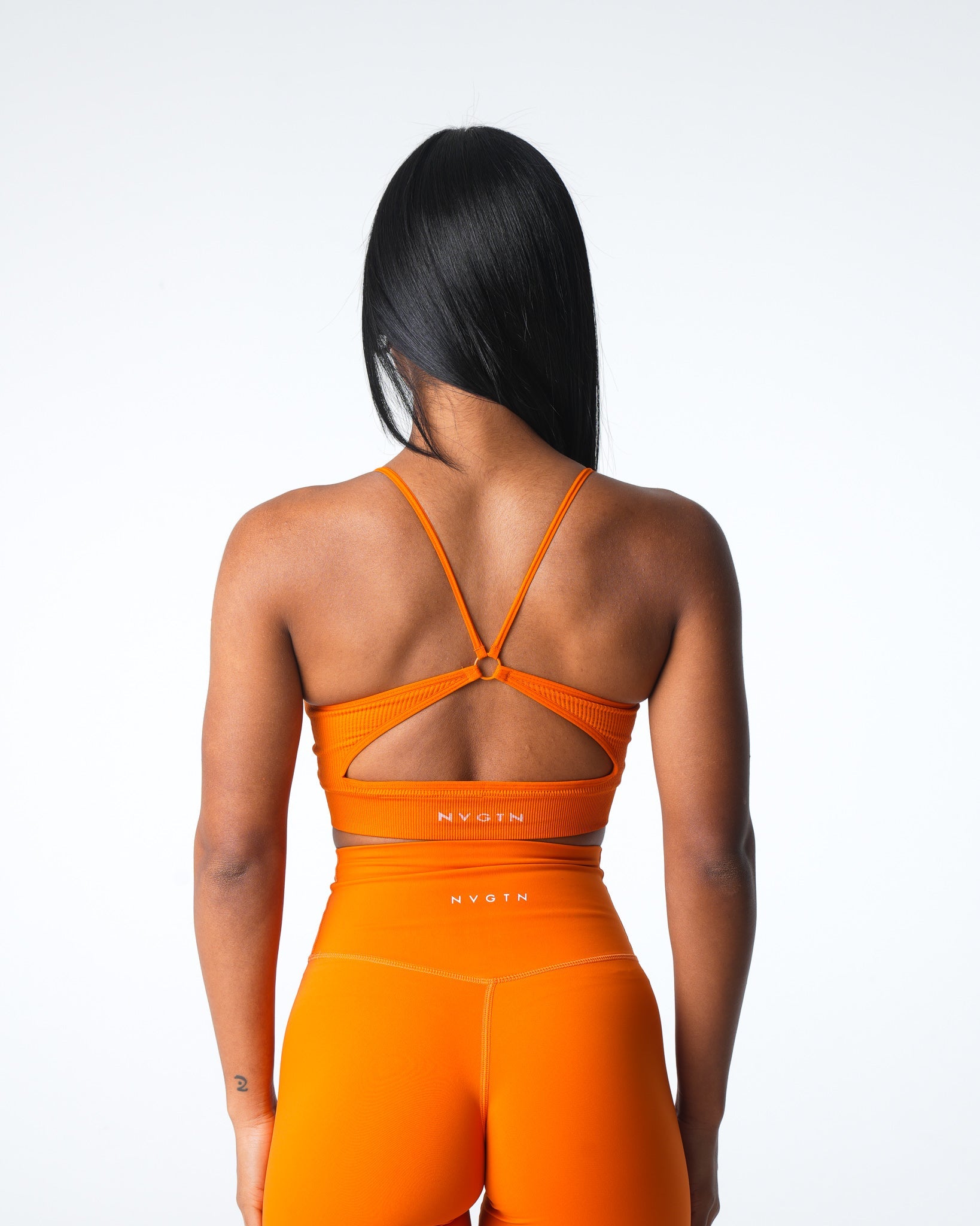 Women Pumpkin Spice Glimpse Ribbed Seamless Bra - NVGTN