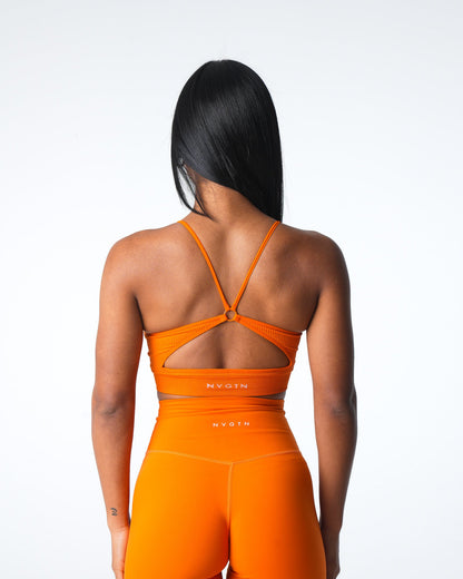 Women Pumpkin Spice Glimpse Ribbed Seamless Bra - NVGTN