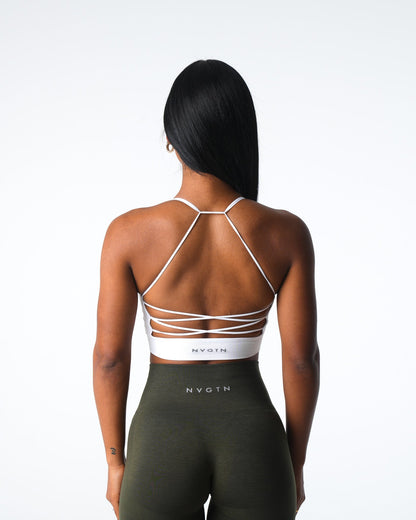 Women White Cascade Seamless Bra - NVGTN