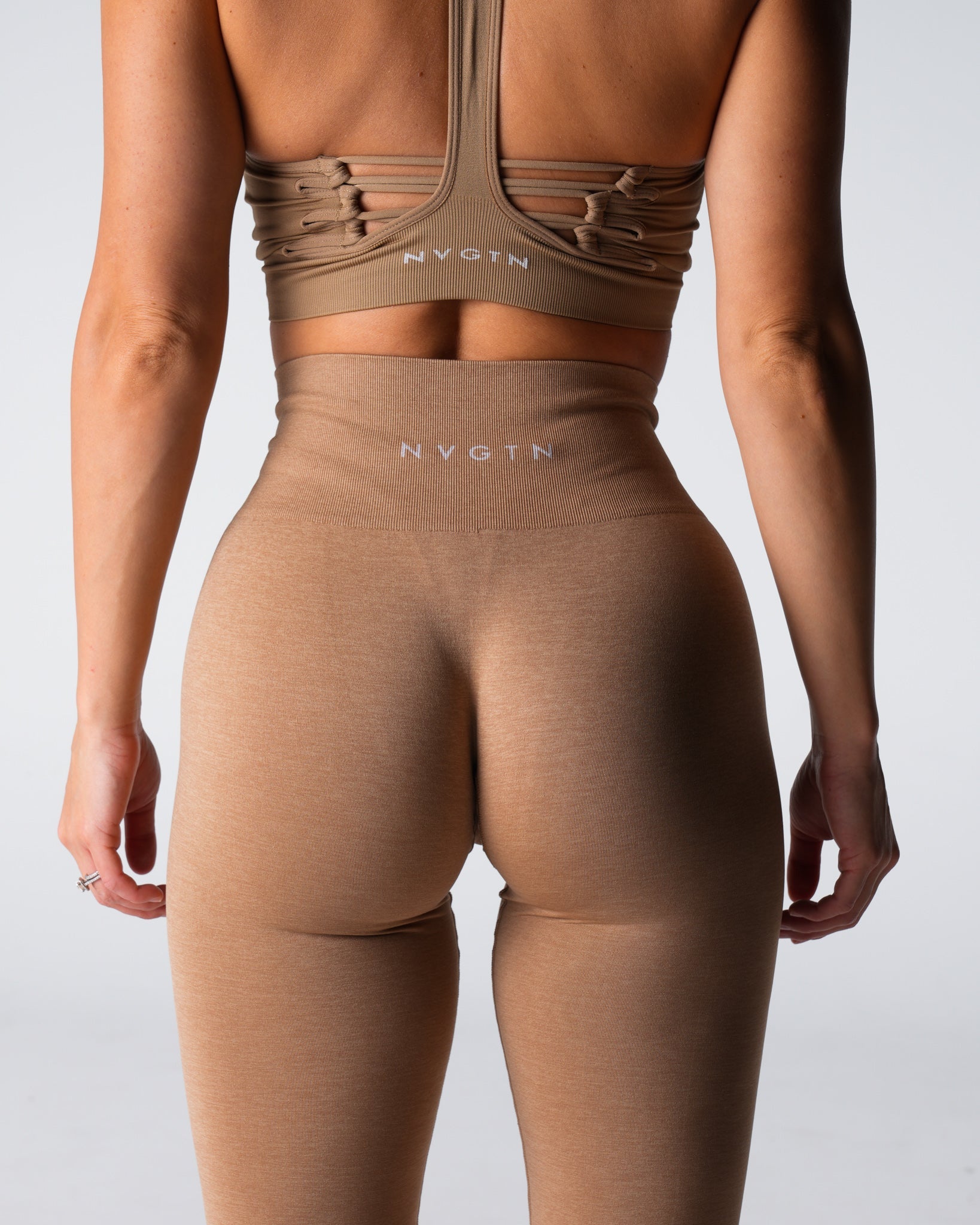 Women Beige Shape Seamless Leggings - NVGTN