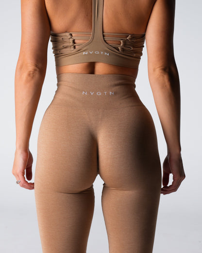Women Beige Shape Seamless Leggings - NVGTN