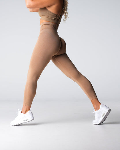Women Beige Shape Seamless Leggings - NVGTN