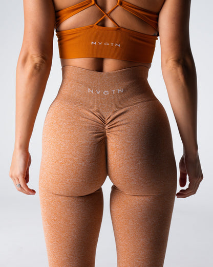 Women Terracotta Scrunch Seamless Leggings - NVGTN