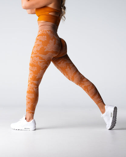 Women Terracotta Camo Seamless Leggings - NVGTN