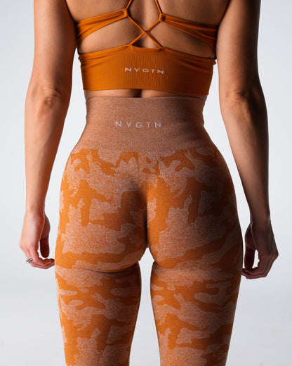 Women Terracotta Camo Seamless Leggings - NVGTN