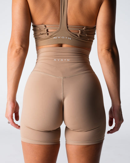 Women Beige Signature 2.0 Shorts - NVGTN