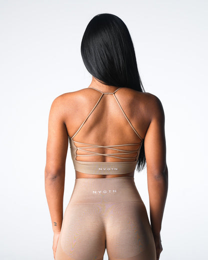 Women Beige Cascade Seamless Bra - NVGTN