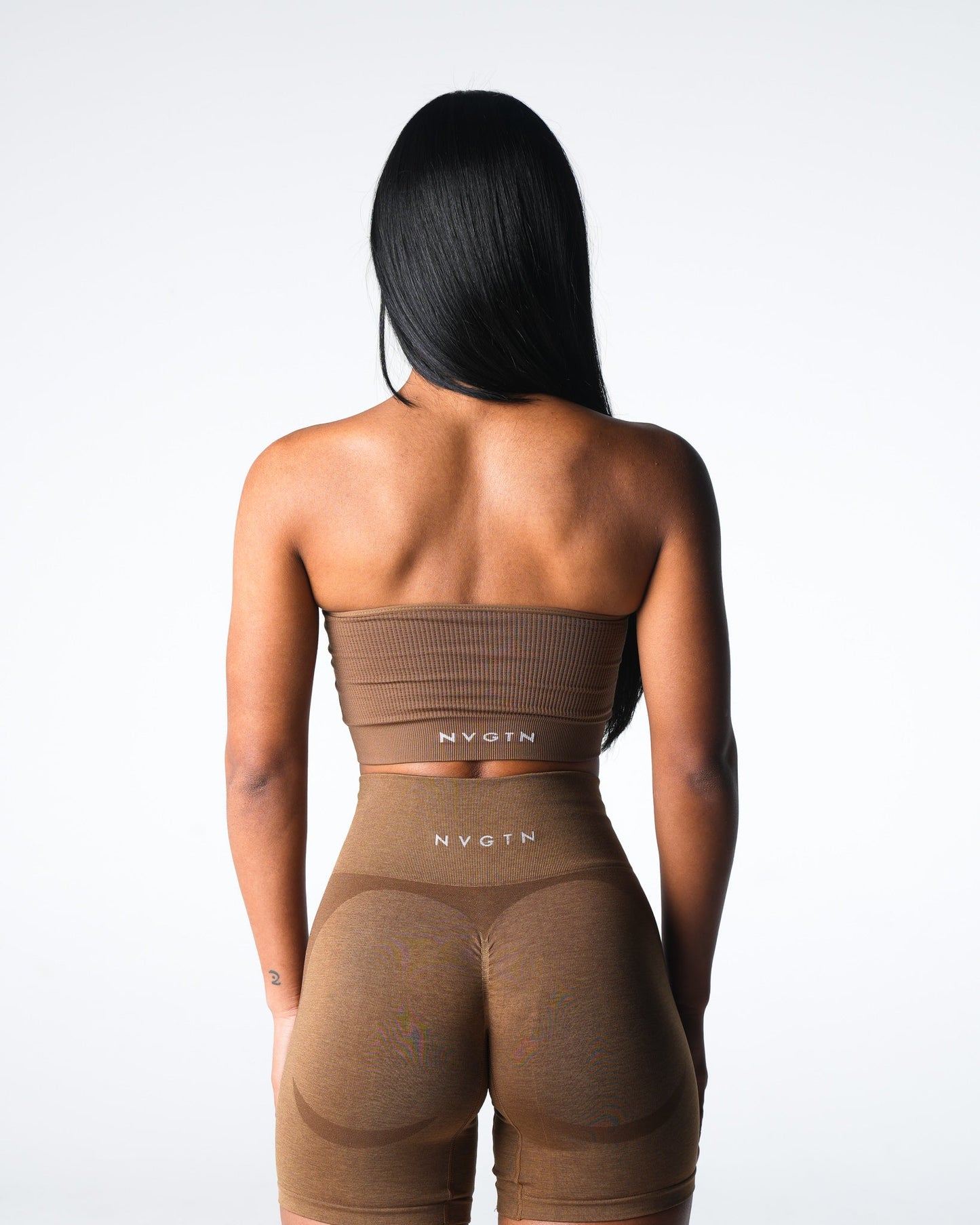 Women Mocha Conquer Ribbed Seamless Bra - NVGTN