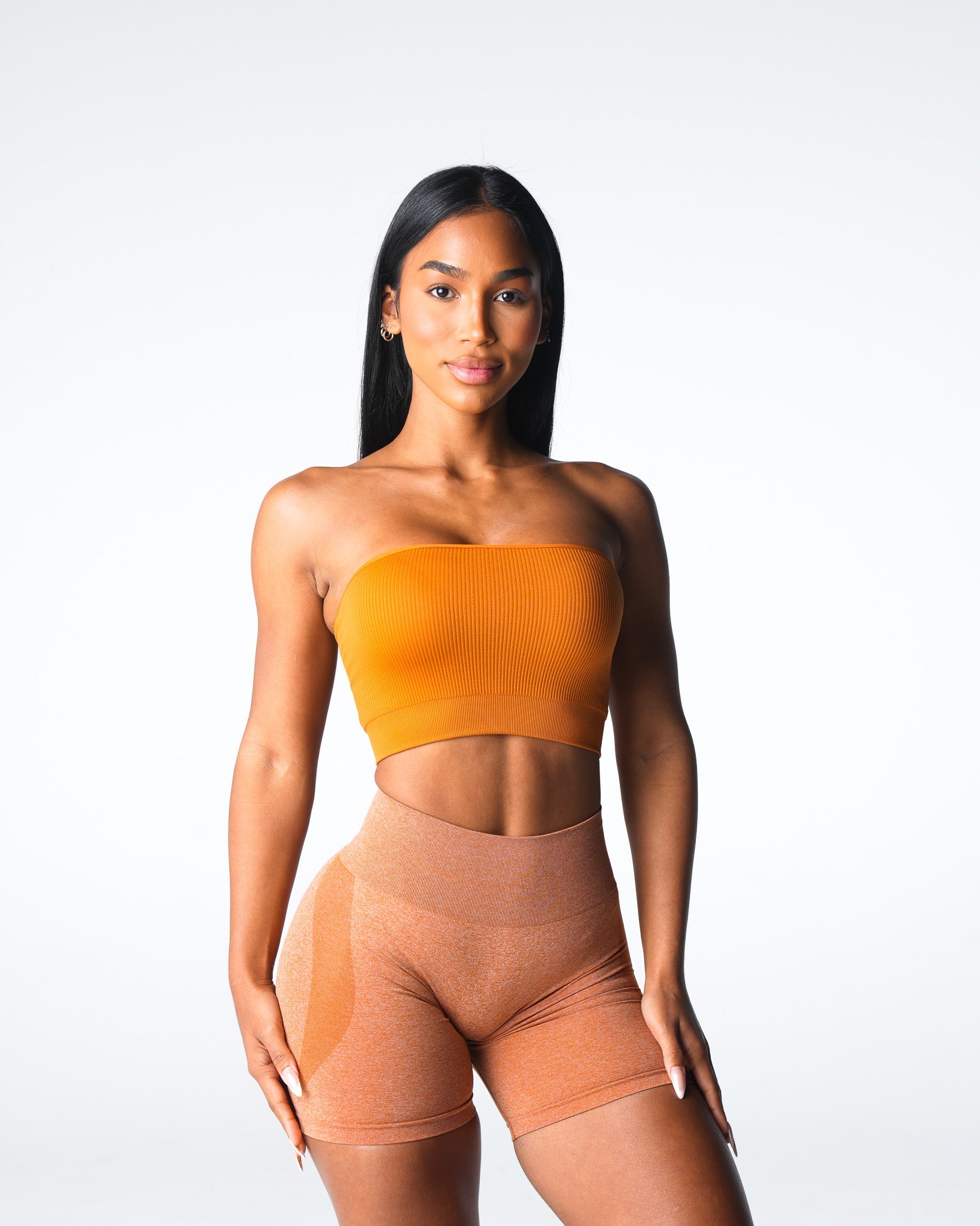 Women Terracotta Conquer Ribbed Seamless Bra - NVGTN