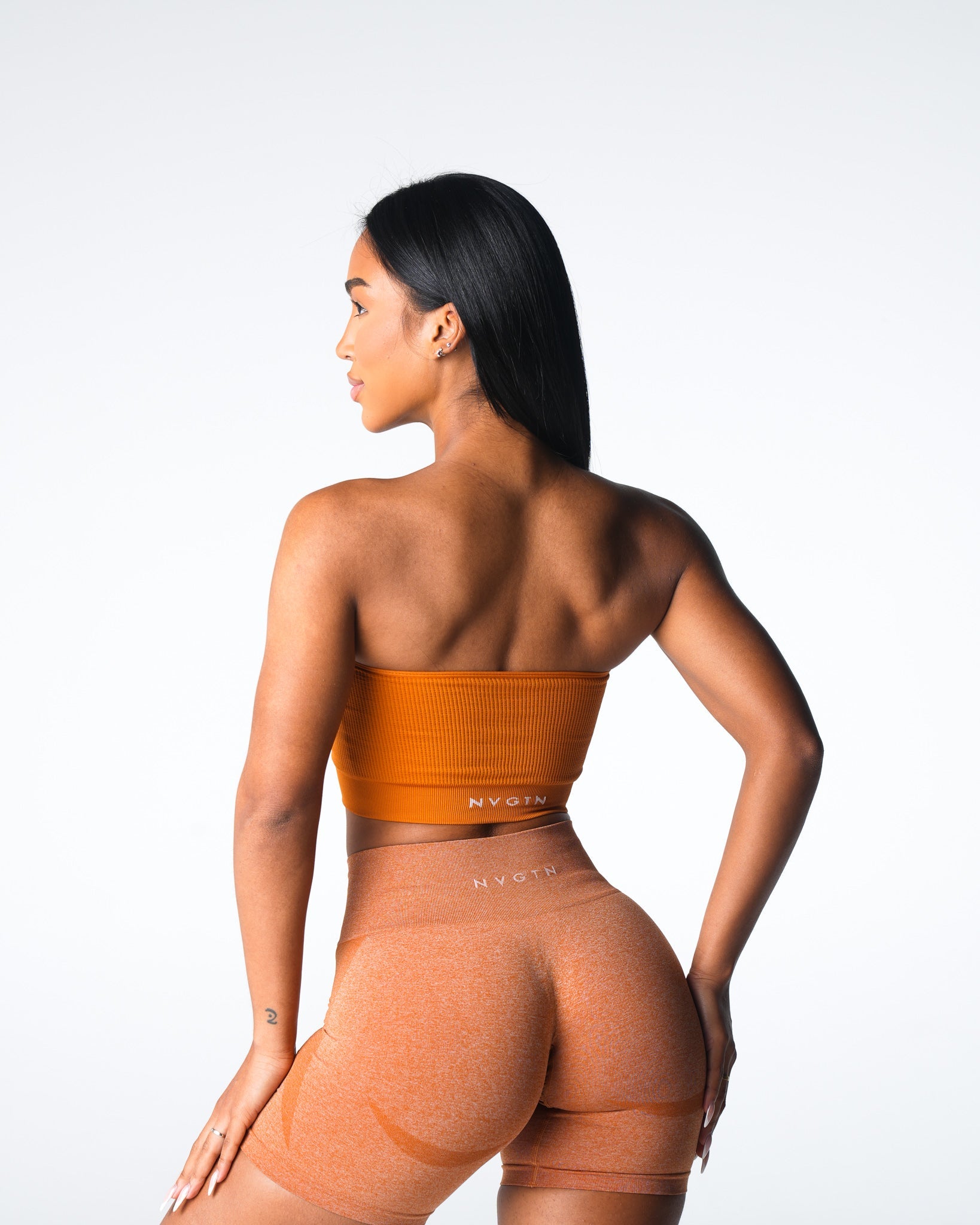 Women Terracotta Conquer Ribbed Seamless Bra - NVGTN