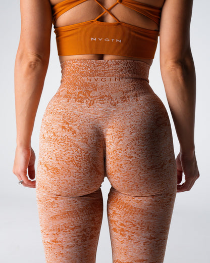 Women Terracotta Digital Seamless Leggings - NVGTN