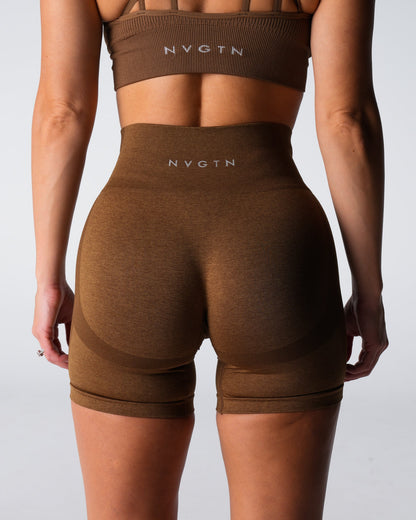 Women Mocha Performance Seamless Shorts - NVGTN