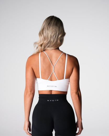 Women White Strive Seamless Bra - NVGTN