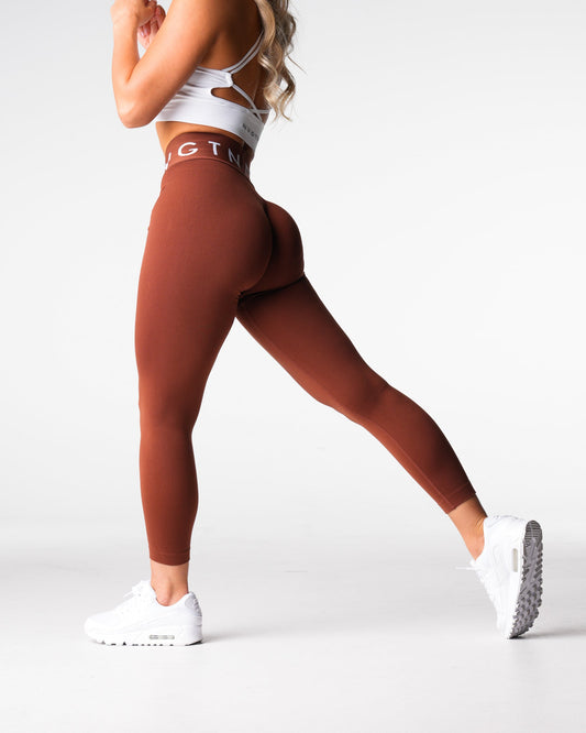 Women Chocolate Sport Seamless Leggings - NVGTN
