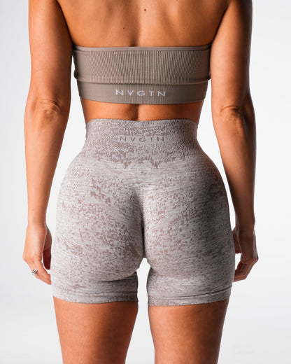 Women Taupe Digital Seamless Shorts - NVGTN