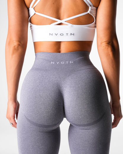 Women Grey Mid Rise Contour Seamless Leggings - NVGTN