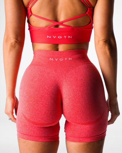 Women Candy Apple Mid Rise Contour Seamless Shorts - NVGTN