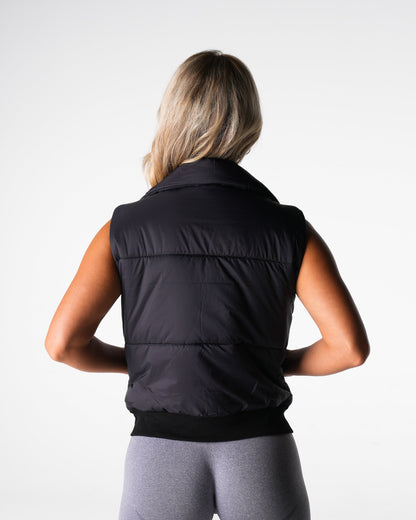 Women Black Cloud Puffer Vest - NVGTN