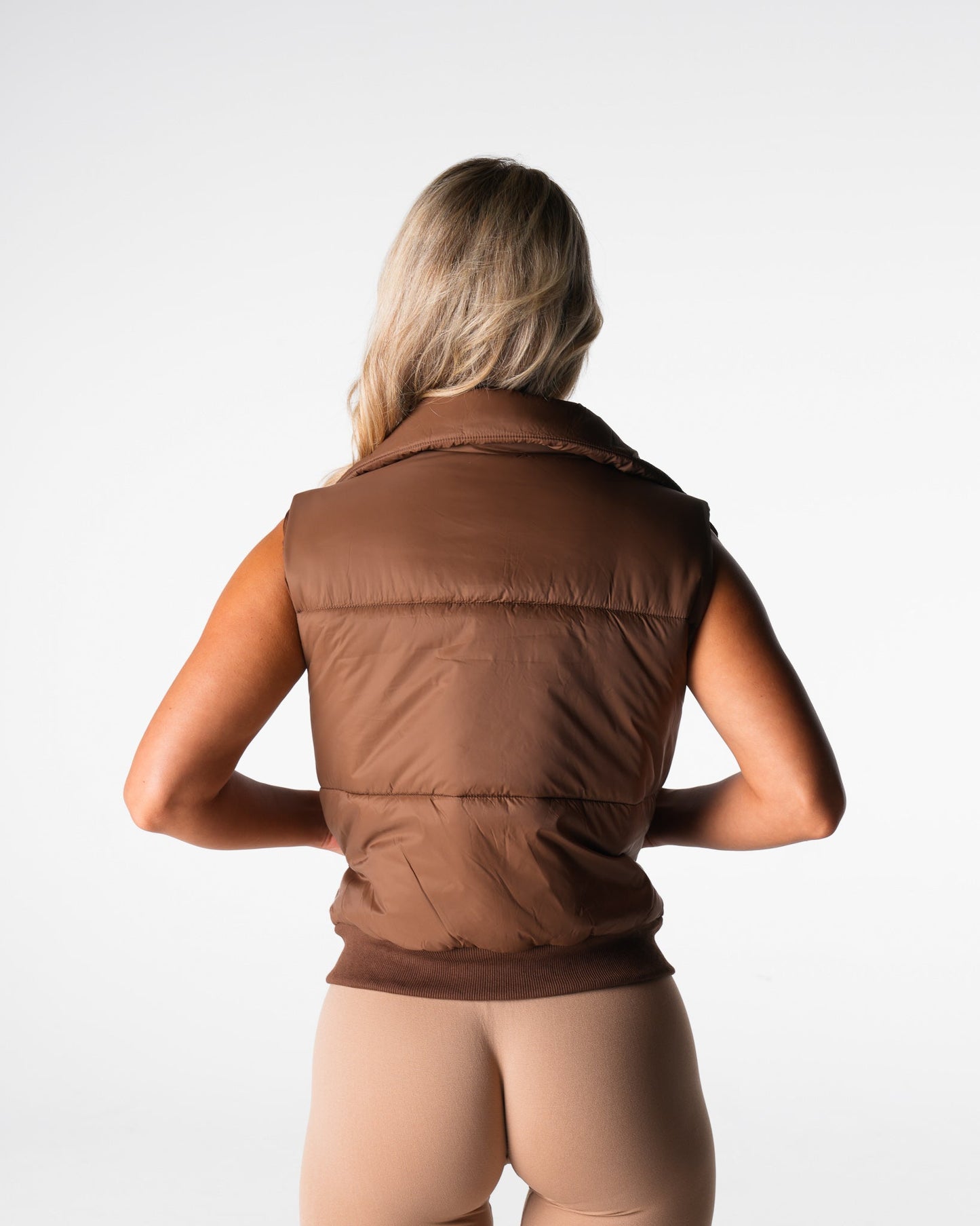 Women Brown Cloud Puffer Vest - NVGTN