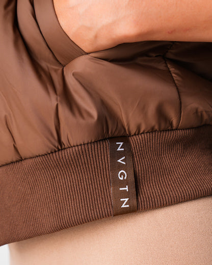 Women Brown Cloud Puffer Vest - NVGTN