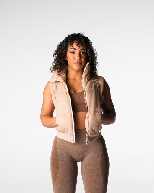 Women Cream Cloud Puffer Vest - NVGTN