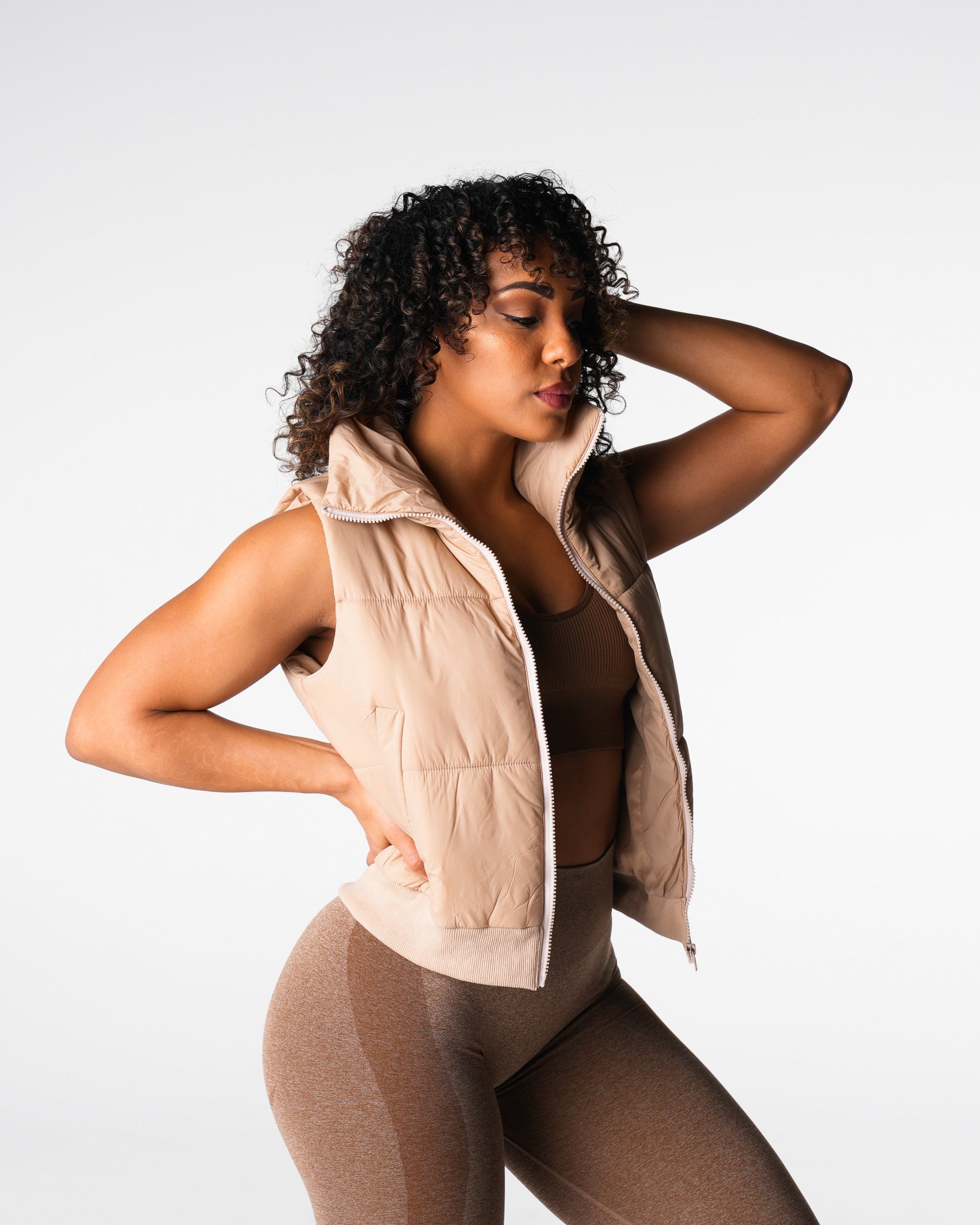 Women Cream Cloud Puffer Vest - NVGTN