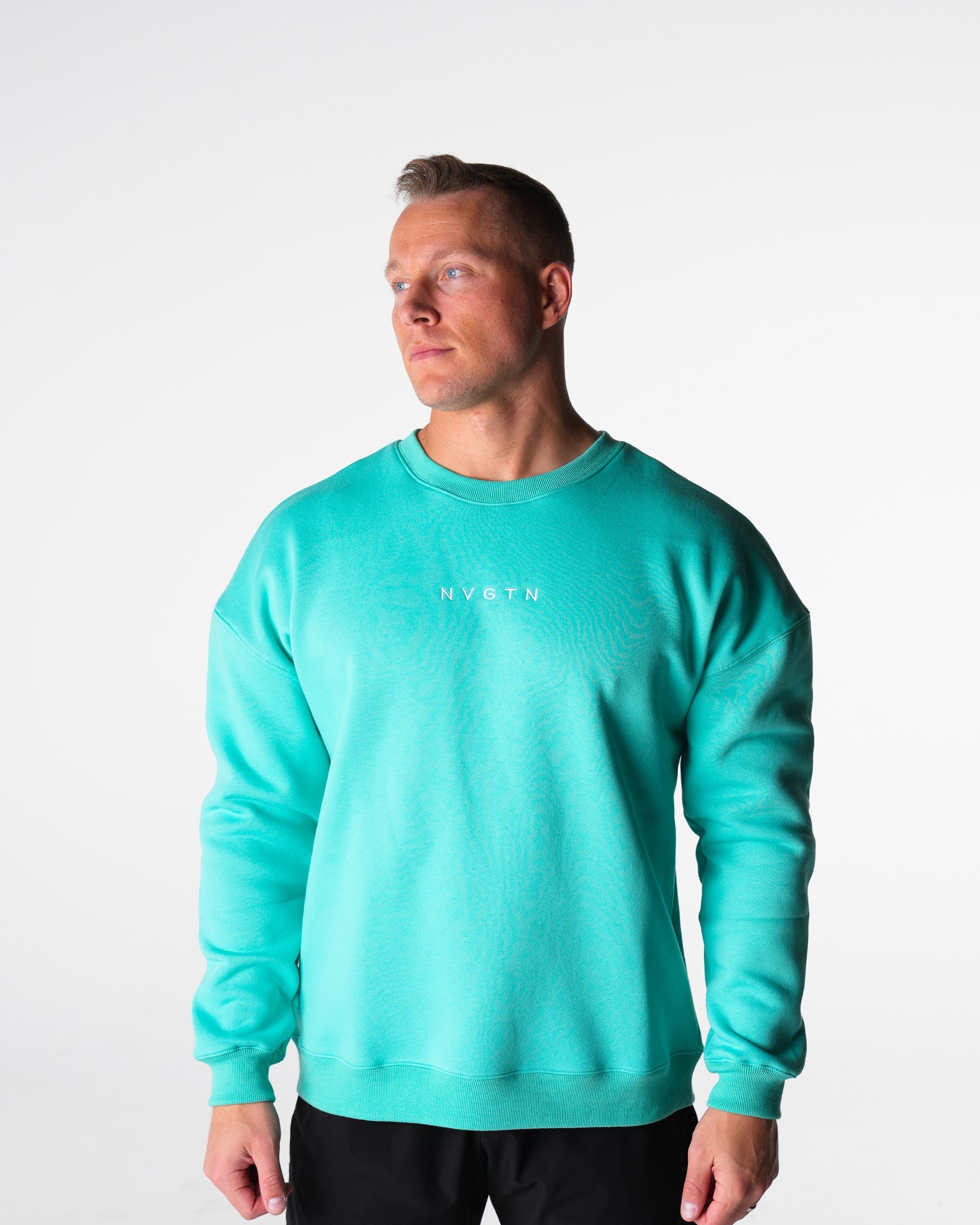 Men Turquoise Comfort Crew - NVGTN