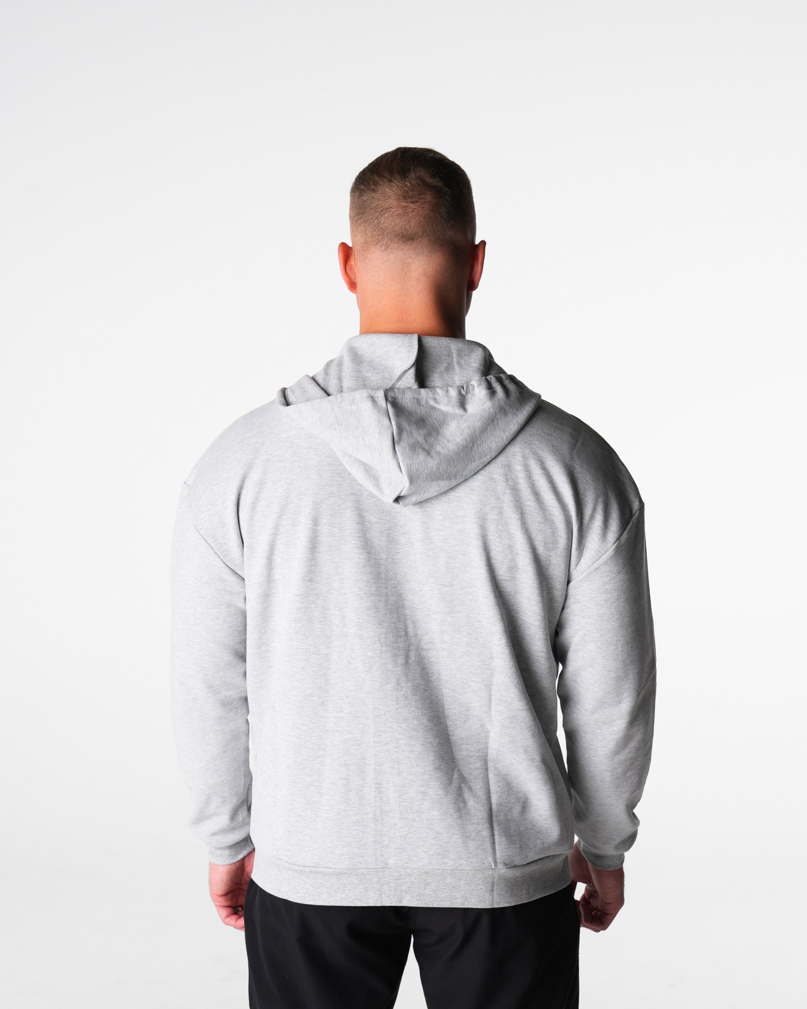 Men Light Grey Elite Full Zip Hoodie - NVGTN