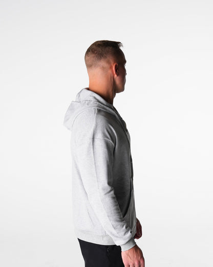 Men Light Grey Elite Full Zip Hoodie - NVGTN