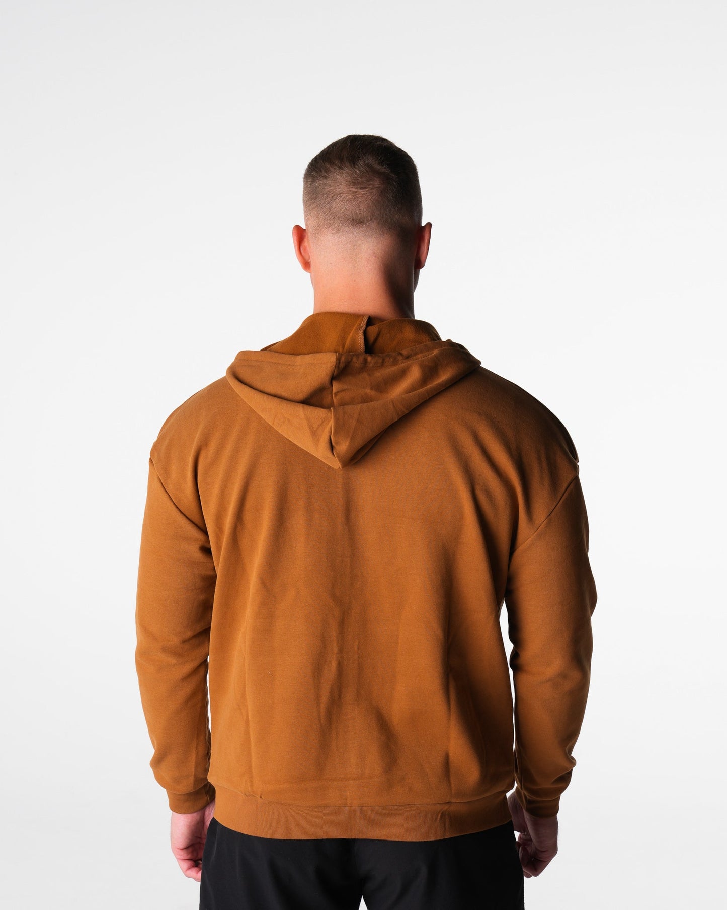Men Copper Brown Elite Full Zip Hoodie - NVGTN