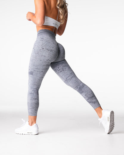 Women Grey Digital Seamless Leggings - NVGTN