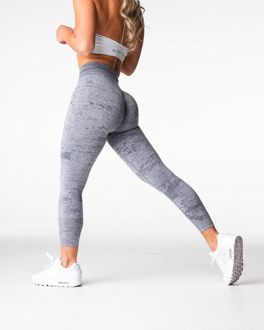 Women Grey Digital Seamless Leggings - NVGTN
